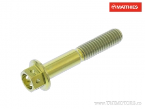 Surub cap hexagonal Pro Bolt M6 x 1.00 x 35 mm titan Racing auriu - JM