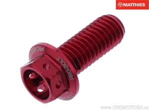 Surub cap hexagonal Pro Bolt M8 x 1.25 x 20 mm aluminiu Racing rosu - JM