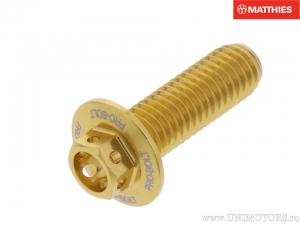 Surub cap hexagonal Pro Bolt M8 x 1.25 x 25 mm aluminiu Racing auriu - JM