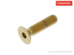 Surub cap inecat imbus Pro Bolt M5 x 0.80 x 20 mm inox A4 auriu - JM