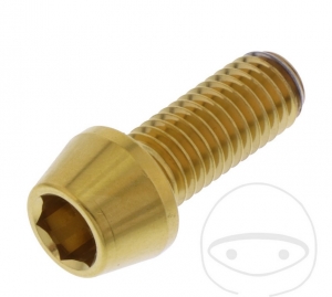 Surub cap rotund conic Pro Bolt M10 x 1.50 x 25 mm inox A4 auriu - JM