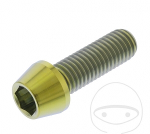 Surub cap rotund conic Pro Bolt M10 x 1.50 x 30 mm inox A4 auriu - JM