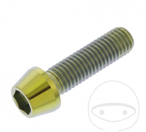 Surub cap rotund conic Pro Bolt M10 x 1.50 x 35 mm inox A4 auriu - JM