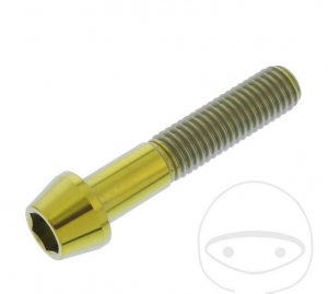 Surub cap rotund conic Pro Bolt M10 x 1.50 x 50 mm inox A4 auriu - JM