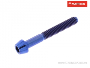 Surub cap rotund conic Pro Bolt M4 x 0.70 x 30 mm titan albastru - JM