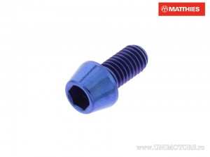 Surub cap rotund conic Pro Bolt M5 x 0.80 x 10 mm titan albastru - JM