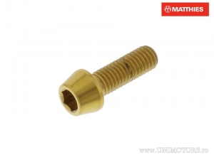 Surub cap rotund conic Pro Bolt M5 x 0.80 x 15 mm inox A4 auriu - JM