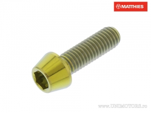 Surub cap rotund conic Pro Bolt M5 x 0.80 x 16 mm titan auriu - JM