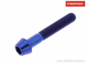 Surub cap rotund conic Pro Bolt M5 x 0.80 x 30 mm titan albastru - JM