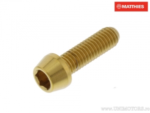 Surub cap rotund conic Pro Bolt M6 x 1.00 x 20 mm inox A4 auriu - JM