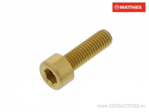 Surub cap rotund Pro Bolt M5 x 0.80 x 16 mm aluminiu auriu - JM