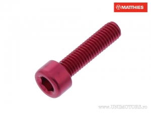 Surub cap rotund Pro Bolt M5 x 0.80 x 20 mm aluminiu rosu - JM