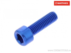 Surub cap rotund Pro Bolt M6 x 1.00 x 20 mm aluminiu albastru - JM