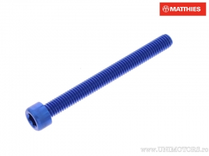 Surub cap rotund Pro Bolt M6 x 1.00 x 60 mm aluminiu albastru - JM