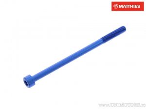 Surub cap rotund Pro Bolt M6 x 1.00 x 95 mm aluminiu albastru - JM