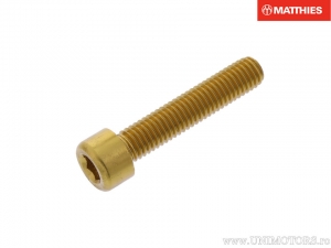 Surub cap rotund Pro Bolt M8 x 1.25 x 40 mm aluminiu auriu - JM