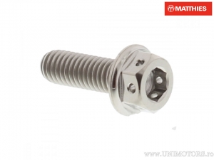 Tampa hexagonal de parafuso duplo Pro Bolt M6 x 1.00 x 18 mm titânio prateado de corrida - JM