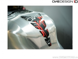 Tank Protection 'Anniversary' 223 x 134 mm Matte Black/Red - OneDesign Bike