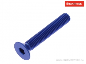 Tapa de tornillo avellanado Allen Pro Bolt M5 x 0.80 x 30 mm aluminio azul - JM