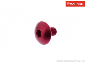 Tapa de tornillo cúpula Pro Bolt M6 x 1.00 x 10 mm aluminio rojo - JM
