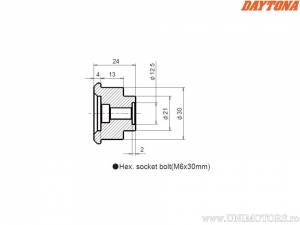 Tapas de manillar de aluminio para modelos Yamaha con M6 en manillar - Daytona