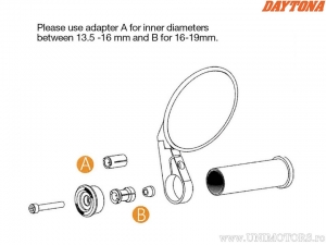 Tapas de Manillar de Aluminio Universal Interior 13.5-19mm - Daytona