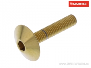 Tappo vite M5 x 0.80 x 25 mm inox A4 oro - JM