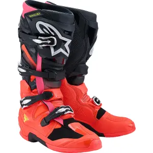 Tech 7 Boots - Black, Fluorescent Pink, Fluorescent Red - Adult - 34103401