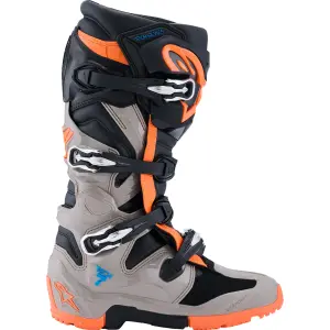 Tech 7 Enduro Boots - Black, Fluorescent Orange, Warm Gray - Adult - 34103442