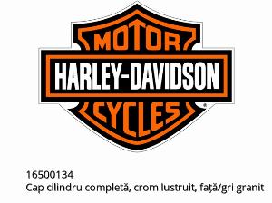Testa cilindro completa, cromo lucido, anteriore/grigio granito - 16500134 - Harley-Davidson