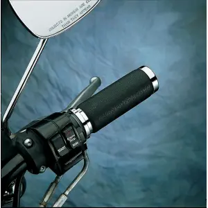 Textured Black Rubber Grips - Black, Chrome - 06300948