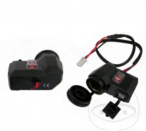 Toma de corriente de 12V + USB con interruptor - JM
