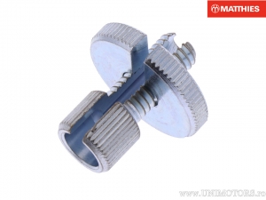 Tornillo de ajuste para ajustador de cable - freno M8 x 1.25 x 28 mm plateado - JM