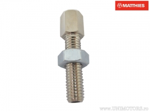 Tornillo de ajuste para cable de embrague - freno M6 x 1.00 x 34 mm plateado - JM