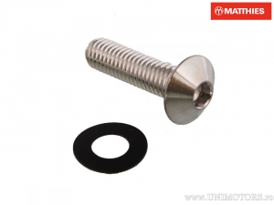 Tornillo de cabeza abombada Pro Bolt M8 x 1.25 x 30 mm Acero inoxidable A4 Plata - JM
