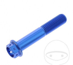 Tornillo de cabeza hexagonal Pro Bolt M10 x 1.25 x 55 mm de aluminio Racing azul - JM