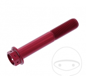 Tornillo de cabeza hexagonal Pro Bolt M10 x 1.25 x 60 mm de aluminio Racing rojo - JM
