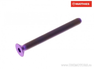 Tornillo de cabeza hexagonal Pro Bolt M4 x 0.70 x 40 mm de titanio violeta - JM