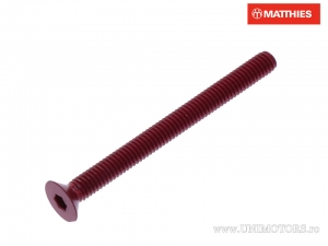 Tornillo de cabeza hexagonal Pro Bolt M4 x 0.70 x 45 mm aluminio rojo - JM