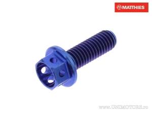 Tornillo de cabeza hexagonal Pro Bolt M5 x 0.80 x 15 mm titanio Racing azul - JM