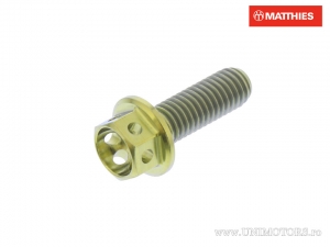 Tornillo de cabeza hexagonal Pro Bolt M5 x 0.80 x 15 mm titanio Racing dorado - JM