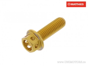 Tornillo de cabeza hexagonal Pro Bolt M5 x 0.80 x 16 mm Aluminio Racing dorado - JM