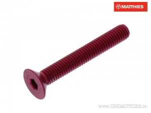 Tornillo de cabeza hexagonal Pro Bolt M5 x 0.80 x 35 mm aluminio rojo - JM