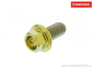 Tornillo de cabeza hexagonal Pro Bolt M6 x 1.00 x 12 mm titanio dorado - JM