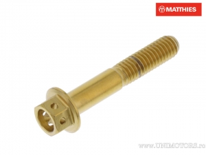 Tornillo de cabeza hexagonal Pro Bolt M6 x 1.00 x 35 mm de acero inoxidable A4 Racing dorado - JM