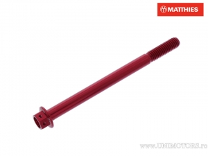 Tornillo de cabeza hexagonal Pro Bolt M6 x 1.00 x 80 mm de aluminio Racing rojo - JM