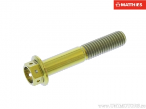 Tornillo de cabeza hexagonal Pro Bolt M8 x 1.25 x 45 mm titanio Racing dorado - JM