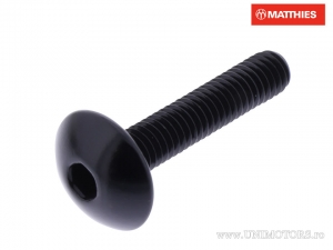 Tornillo de tapa abombada Pro Bolt M6 x 1.00 x 30 mm aluminio negro - JM