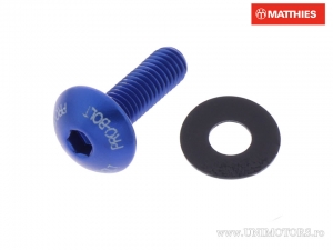 Tornillo de tapa de perno Pro Bolt M5 x 0.80 x 16 mm de aluminio azul - JM