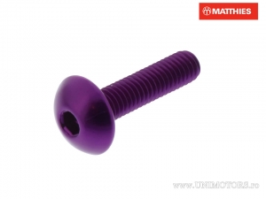 Tornillo de tapa de perno Pro Bolt M5 x 0.80 x 20 mm aluminio violeta - JM